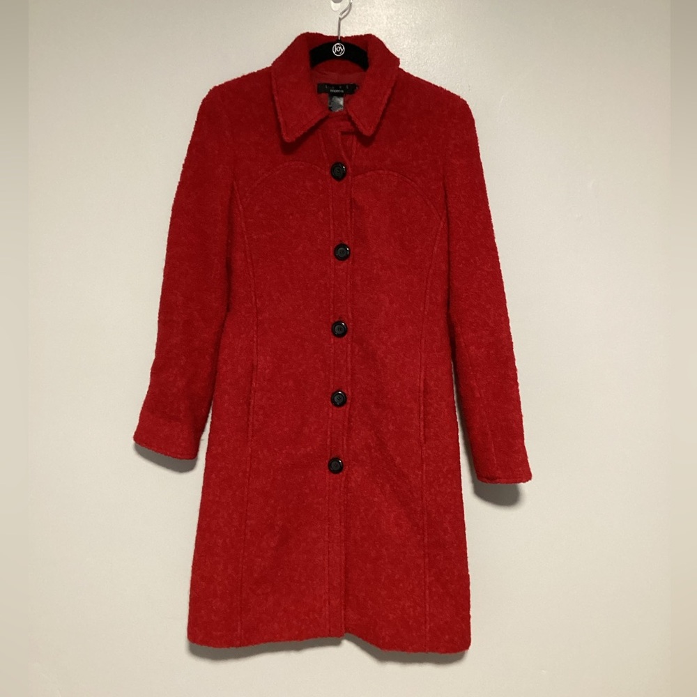 Luxe Arden B Women Coat Size S 80% Wool Jacket Red Winter Fall Holiday Warm